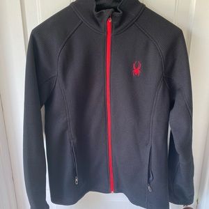 SPYDER ; MEN’S Full Zip Jacket. Black/Red Large